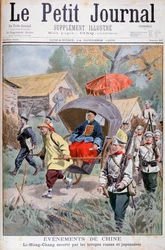 Li Hung-chang eskortert av russiske og japanske tropper, Kina, 1900