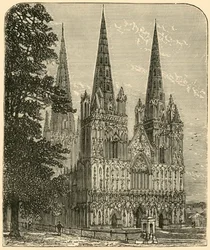 Lichfield Cathedral - The West Front, 1898.