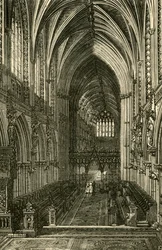 Lichfield Cathedral Interiør, sett mot vest, 1898.