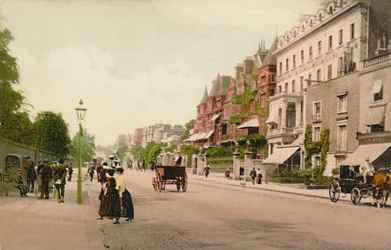 London. Bayswater Road, ca 1900-tallet.