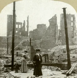 Ser nordøst fra hjørnet Ellis og Powell Sts, 1906.