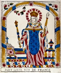 Ludvig 9., konge av Frankrike, i sin kroningsdrakt, 1226, 19. århundre
