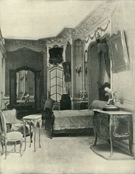 Louis XVs sengekammer, utført av Maison Soubrier, 1903.