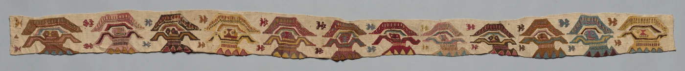 Nedre kant av et plagg, 1000-1470-tallet.