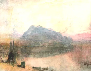 Lucerne and the Righi: Early Dawn, c1840s, c1900.
