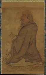 Luohan med en hvit ape, sent Ming eller tidlig Qing-dynastiet, 1600-tallet.