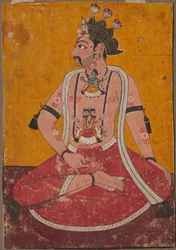 Man Dhata i Yogi-posisjon, ca. 1690-1700.