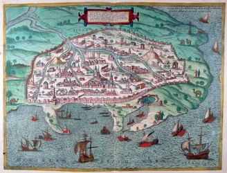 Kart over Alexandria, Egypt, 1600-tallet