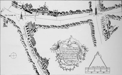 Kart over Bishopsgate, City of London, c1599 1904