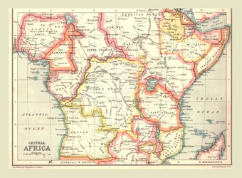 Kart over Sentral-Afrika, 1902.