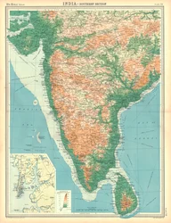 Kart over India - sørlige delen