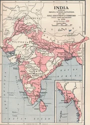 Kart over India i 1856 1906.