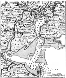 Kart over New York rundt midten av 1700-tallet, ca 1880