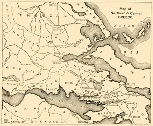 Kart over Nord- og Sentral-Hellas, 1890.