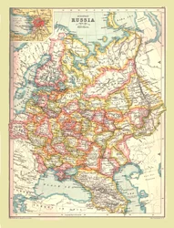 Kart over Russland, 1902.