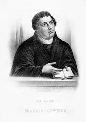 Martin Luther , tysk teolog, augustinermunk og kirkelig reformator, 1854