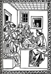 Mestre med sine studenter. Christoforo Landino, 1492, 1917
