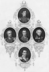 Medaljongportretter av britiske militærfigurer, midten av 1800-tallet.