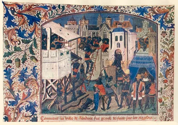 Metoder for krigføring under hundreårskrigen, c1400, c1930.