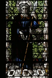 Metz katedral. Glassmaleri av Thiebaut de Lixheim 1504. Apostel, Metz, Frankrike