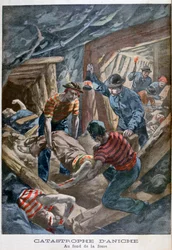 Gruvekollaps, Aniche, Frankrike, 1900