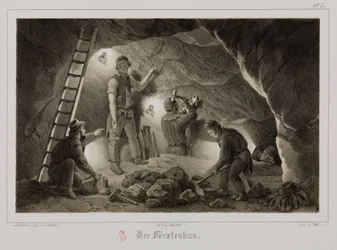 Gruvedrift, Metal Ores Miners, Tyskland, ca 1851