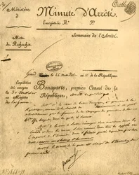 Ministerordre om emnet La Tour dAuvergne, 15. juli 1803, 1921.