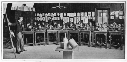 Modelltegning ved en høyere klasse skole, London, c1900 1901