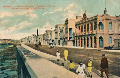 Moderne bygninger i Gulf Avenue, Havana, Cuba, c1910