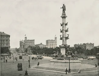 Monument til Wilhelm von Tegetthoff på Praterstern, Wien, Østerrike, 1895.