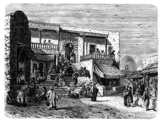 Maurisk kaffehus i Sidi Bou Said, Tunis, ca. 1890