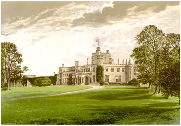 Moreton Hall, Cheshire, hjemmet til Ackers-familien, c1880