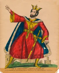 Mr. G. Bennett som konge i Hamlet, c1849.