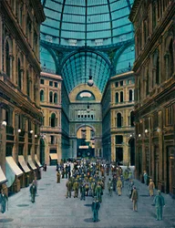 Napoli - Interiør av Galleria Umberto I, Interiør av Galleria Umberto I, c1900.