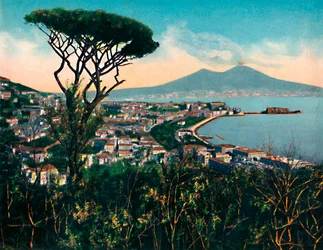Napoli - Panorama fra Virgils grav, Virgils grav, c1900.