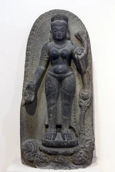 Nasjonalmuseet, New Delhi. Tara. Pala, 8. århundre e.Kr., Bihar. Stein. India.