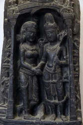 Indias nasjonalmuseum, Delhi. Shiva og Parvatis bryllup. Pala
