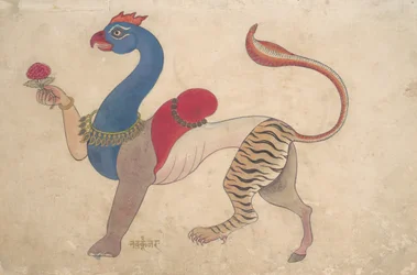 Navagunjara, en universell form for Krishna, ca. 1835.