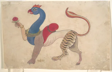 Navagunjara, en universell form for Krishna, ca. 1835.