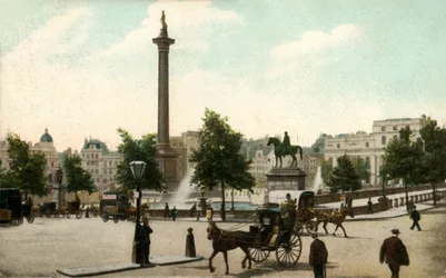 Nelsons Column og Trafalgar Square, London, 1906.