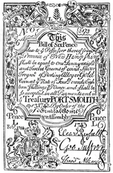 New England papirpenger, 1743 c1880