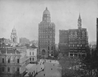 New York Newspaper Buildings, 1800-tallet