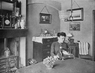 Nytt rom i en modellbolig, London, c1900 1901