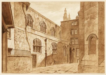 Nordsiden av Guildhall Chapel, City of London, 1886