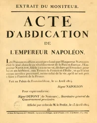 Melding om kunngjøring av keiser Napoleons abdikasjon, 11. april 1813, 1921.