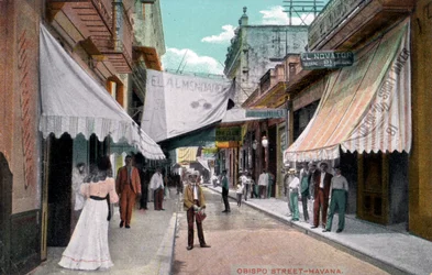 Obispo Street, Havana, Cuba, tidlig på 1900-tallet
