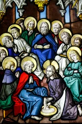Oeuvre Notre-Dame Museum, Glassmaleri, Kristus vasker apostlenes føtter