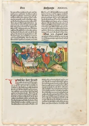 Offer av påskelammet fra den tyske bibelen utgitt av Anton Koberger, Nürnberg, 1483.