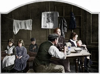 Gammelt rom i Slumland, London, c1900 1901