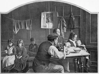 Gammelt rom i Slumland, London, c1900 1901